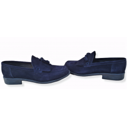 Pantofi din piele naturala Aman Bleumarin