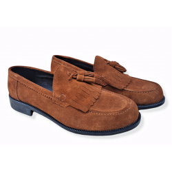 Pantofi din piele naturala Aman Camel