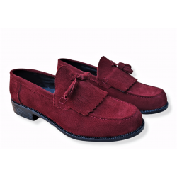 Pantofi din piele naturala Aman Visiniu