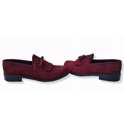 Pantofi din piele naturala Aman Visiniu