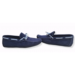 Pantofi din piele naturala Amir Bleumarin Alb