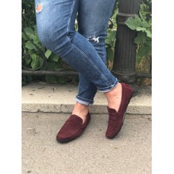 Pantofi din piele naturala Angel Visiniu