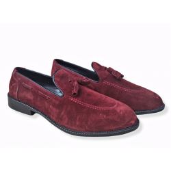 Pantofi din piele naturala Cristo Visiniu