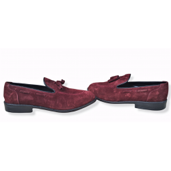 Pantofi din piele naturala Cristo Visiniu